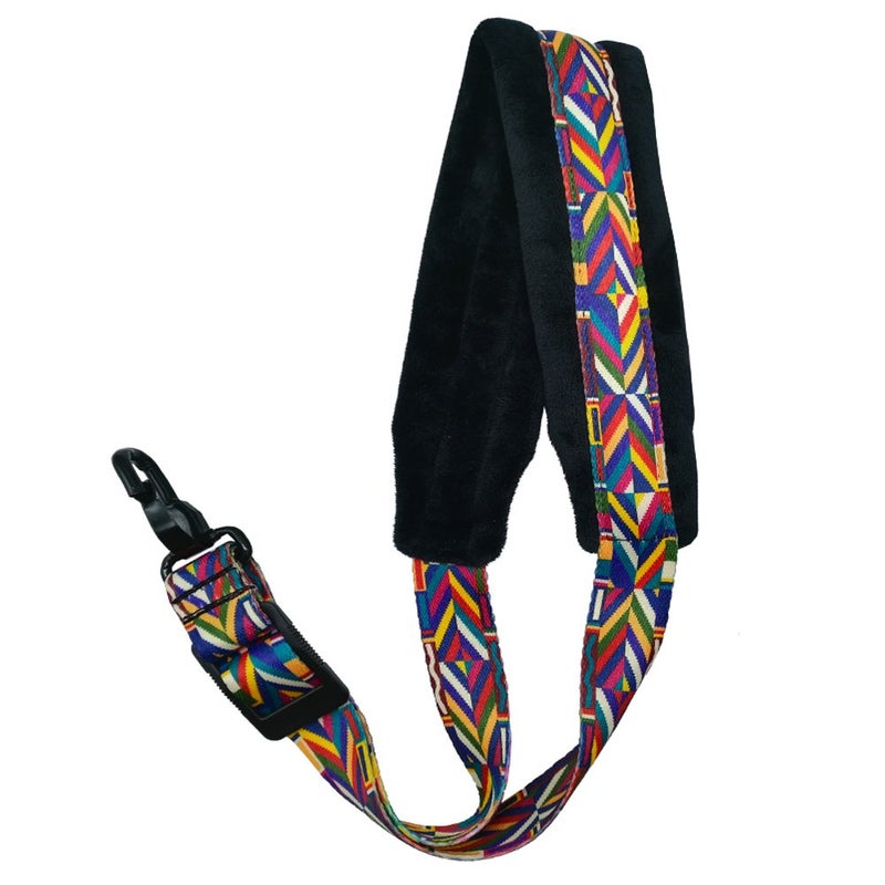 Xinlinke Saxophone Neck Strap Soft Padded Rainbow Braided Pattern for Alto Baritone Soprano Sax - Image 1